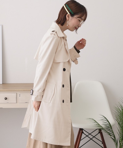 ElegChic(エレグシック)の「トレンチコート(トレンチコート・レディース・ベージュ/キャメル・L/M)」の4枚目の写真