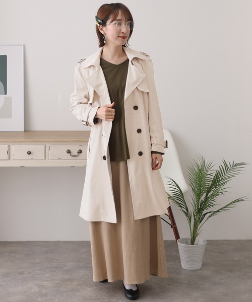 ElegChic(エレグシック)の「トレンチコート(トレンチコート・レディース・ベージュ/キャメル・L/M)」の6枚目の写真