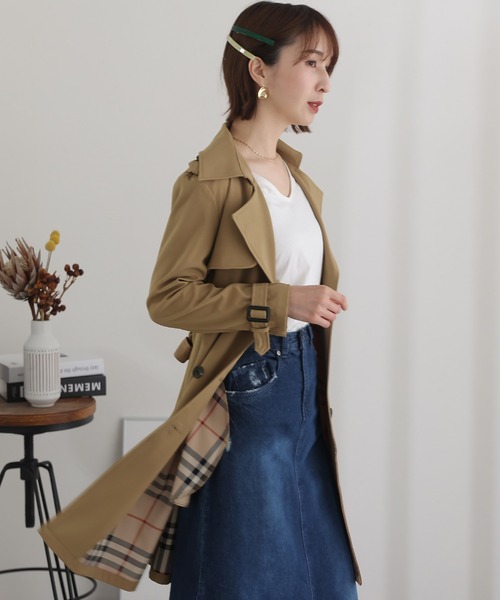 ElegChic(エレグシック)の「トレンチコート(トレンチコート・レディース・ベージュ/キャメル・L/M)」の8枚目の写真