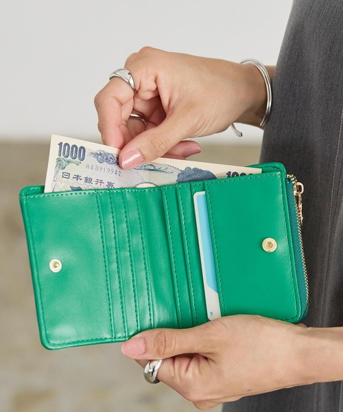 KOBE LETTUCE（コウベレタス）の「イントレチャートミニウォレット（財布・レディース・ラベンダー/ホワイト/ブラック/グリーン/シルバー/キャメル/イエロー・FREE）」の16枚目の写真