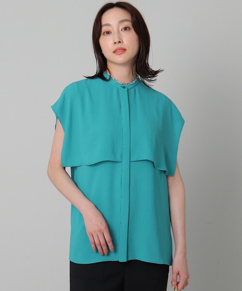 UNTITLED（アンタイトル）の「◆【オンオフどちらも】マオカラーブラウス（シャツ/ブラウス・レディース・ライトベージュ/ブラック/カーキ/ターコイズブルー・48/04/50/44/00/02）」の4枚目の写真