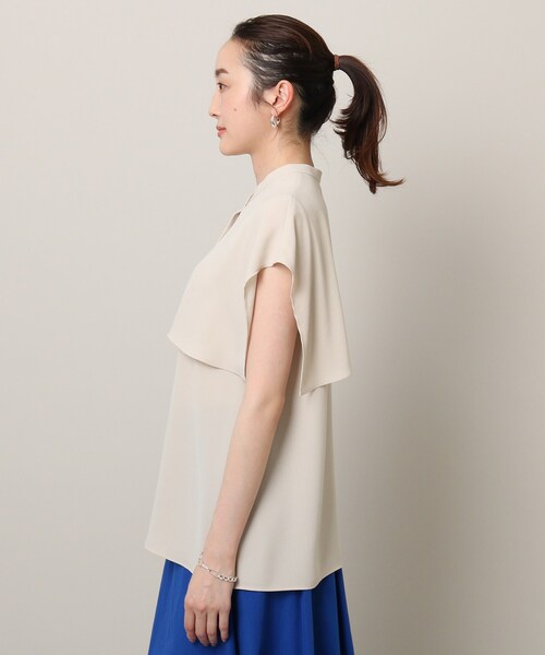 UNTITLED（アンタイトル）の「◆【オンオフどちらも】マオカラーブラウス（シャツ/ブラウス・レディース・ライトベージュ/ブラック/カーキ/ターコイズブルー・48/04/50/44/00/02）」の7枚目の写真