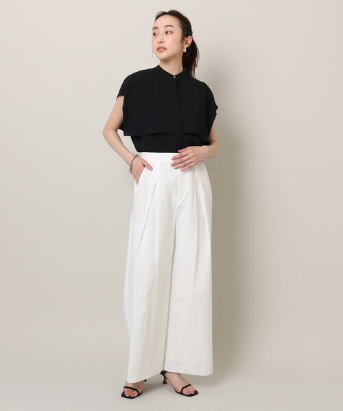 UNTITLED（アンタイトル）の「◆【オンオフどちらも】マオカラーブラウス（シャツ/ブラウス・レディース・ライトベージュ/ブラック/カーキ/ターコイズブルー・48/04/50/44/00/02）」の17枚目の写真