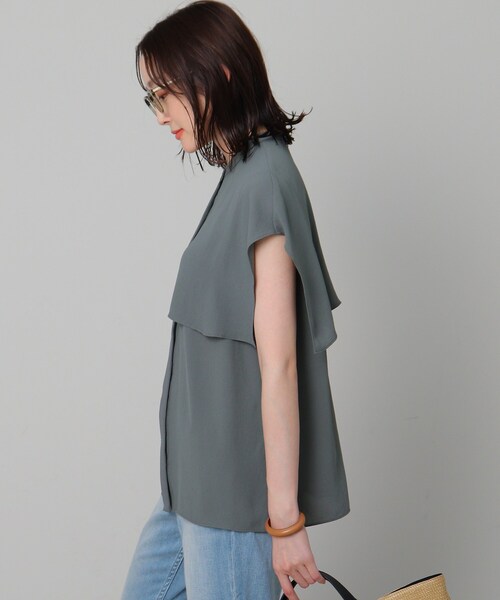 UNTITLED（アンタイトル）の「◆【オンオフどちらも】マオカラーブラウス（シャツ/ブラウス・レディース・ライトベージュ/ブラック/カーキ/ターコイズブルー・48/04/50/44/00/02）」の19枚目の写真