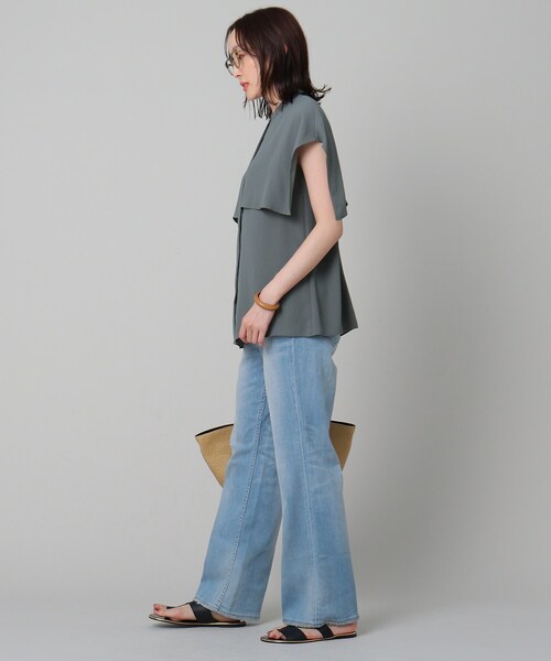 UNTITLED（アンタイトル）の「◆【オンオフどちらも】マオカラーブラウス（シャツ/ブラウス・レディース・ライトベージュ/ブラック/カーキ/ターコイズブルー・48/04/50/44/00/02）」の22枚目の写真