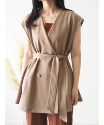 Green　Parks | natsumi-wearプロデュースアイテム　ジョーゼットダブルボタンベスト(ベスト)