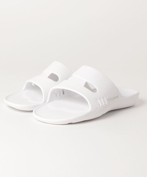 hummel（ヒュンメル）の「hummel/ヒュンメル チューニングスライド（サンダル・メンズ・ホワイト/ブラック・24cm/26cm/28cm/23cm/25cm/27cm）」の2枚目の写真