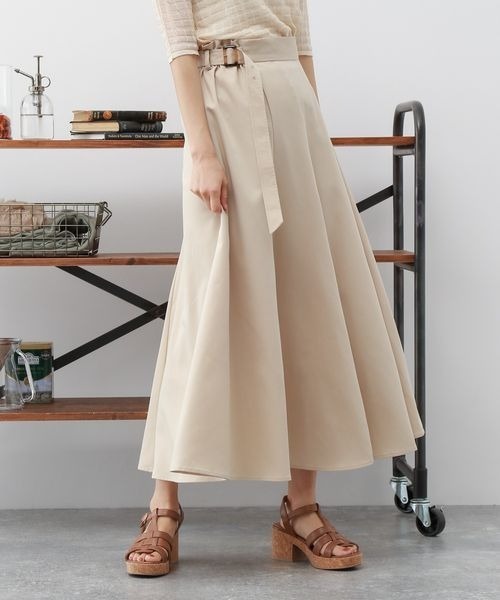 mysty woman（ミスティウーマン）の「【WEB限定アイテム】サイドギャザーフレアスカート 353943（スカート・レディース・ブラウン/ベージュ/ブラック・FREE）」の3枚目の写真