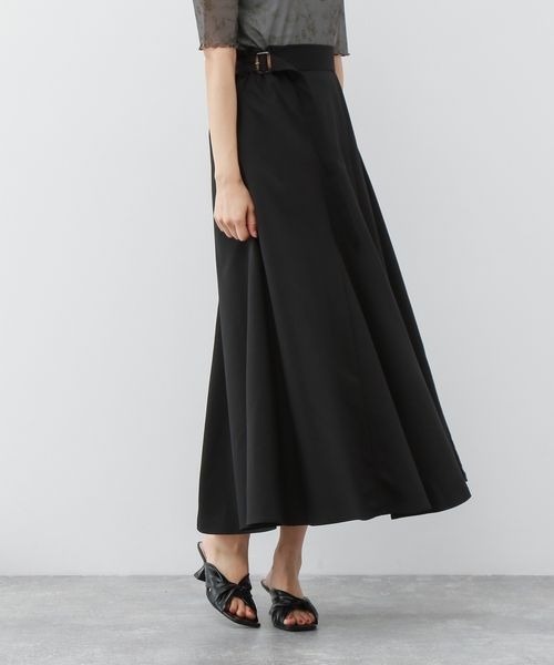 mysty woman（ミスティウーマン）の「【WEB限定アイテム】サイドギャザーフレアスカート 353943（スカート・レディース・ブラウン/ベージュ/ブラック・FREE）」の5枚目の写真