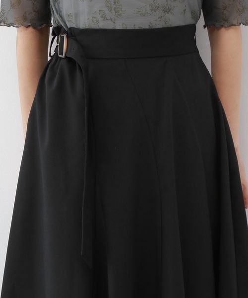 mysty woman（ミスティウーマン）の「【WEB限定アイテム】サイドギャザーフレアスカート 353943（スカート・レディース・ブラウン/ベージュ/ブラック・FREE）」の4枚目の写真