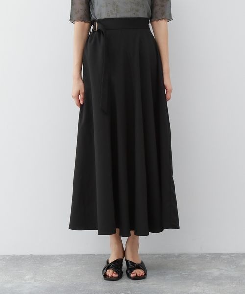 mysty woman（ミスティウーマン）の「【WEB限定アイテム】サイドギャザーフレアスカート 353943（スカート・レディース・ブラウン/ベージュ/ブラック・FREE）」の12枚目の写真