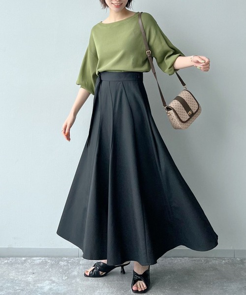 mysty woman（ミスティウーマン）の「【WEB限定アイテム】サイドギャザーフレアスカート 353943（スカート・レディース・ブラウン/ベージュ/ブラック・FREE）」の22枚目の写真