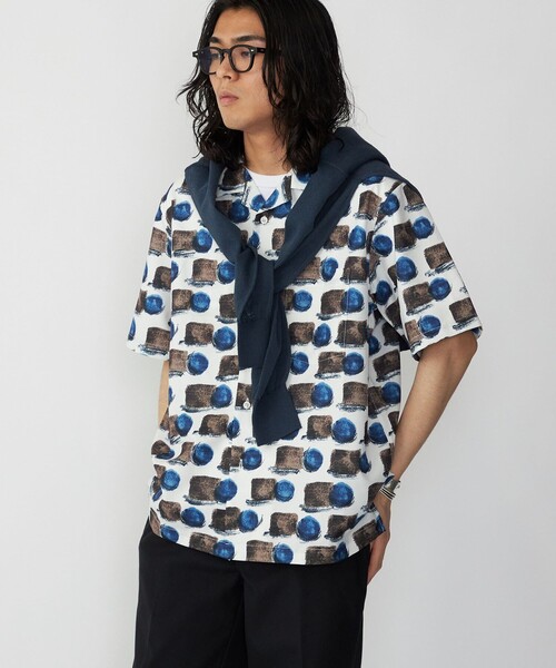 SHIPS（シップス）の「SHIPS: Reflax(R) 80'sプリント ドライタッチ オープンカラー シャツ（シャツ/ブラウス・メンズ・ベージュ/イエロー/グリーン・SMALL/MEDIUM/LARGE/X-LARGE）」の2枚目の写真