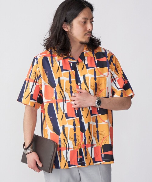 SHIPS（シップス）の「SHIPS: Reflax(R) 80'sプリント ドライタッチ オープンカラー シャツ（シャツ/ブラウス・メンズ・ベージュ/イエロー/グリーン・SMALL/MEDIUM/LARGE/X-LARGE）」の17枚目の写真