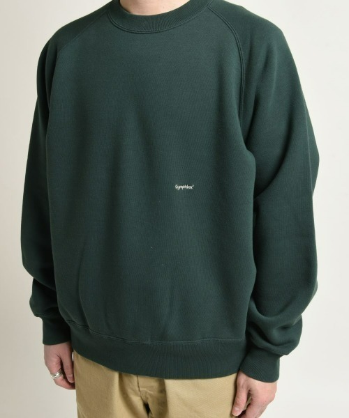GYMPHLEX（ジムフレックス）の「GYMPHLEX/ジムフレックス　スウィングスリーブクルーネックプルオーバー　SWING SLEEVE CREW NECK PULLOVER　GY-C0173 TCF（スウェット・メンズ・ダークグリーン/アイボリー/トップグレー/ネイビー・M/L）」の21枚目の写真