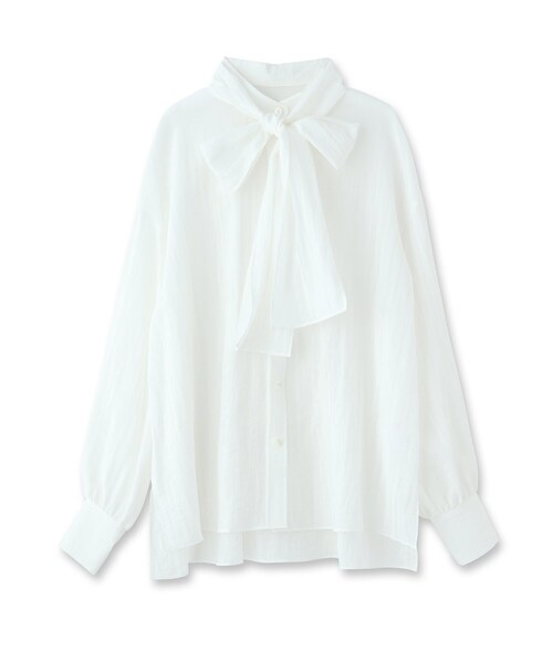 DRESSTERIOR（ドレステリア）の「◆【2WAY】ボウタイブラウス（シャツ/ブラウス・レディース・ホワイト系/ライトオレンジ系/ブラック・34/38/36）」の4枚目の写真