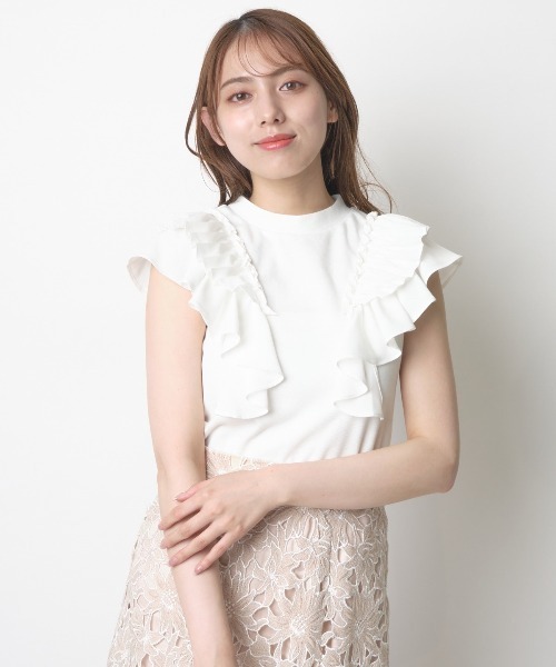 WILLSELECTION（ウィルセレクション）の「プリーツフリルプルオーバー（Tシャツ/カットソー・レディース・オフホワイト/ピンク/ブラック・MEDIUM）」の10枚目の写真