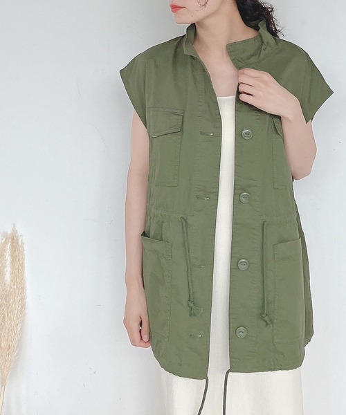 AS KNOW AS plus（アズノゥアズプラス）の「●M-65 ミリタリーベスト（ベスト・レディース・ブラック/ベージュ/カーキ・FREE）」の12枚目の写真