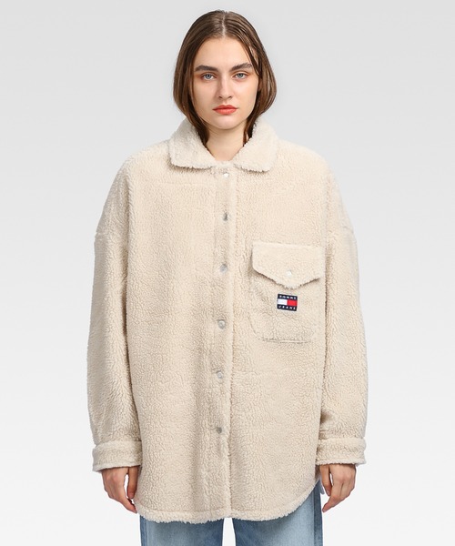 tommy jeans（トミー ジーンズ）の「シェルパオーバーサイズジャケット（ブルゾン・レディース・ブラック/グリーン/ベージュ・X-SMALL/MEDIUM/LARGE/SMALL）」の11枚目の写真