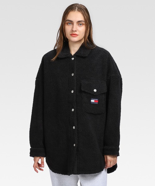 tommy jeans（トミー ジーンズ）の「シェルパオーバーサイズジャケット（ブルゾン・レディース・ブラック/グリーン/ベージュ・X-SMALL/MEDIUM/LARGE/SMALL）」の6枚目の写真