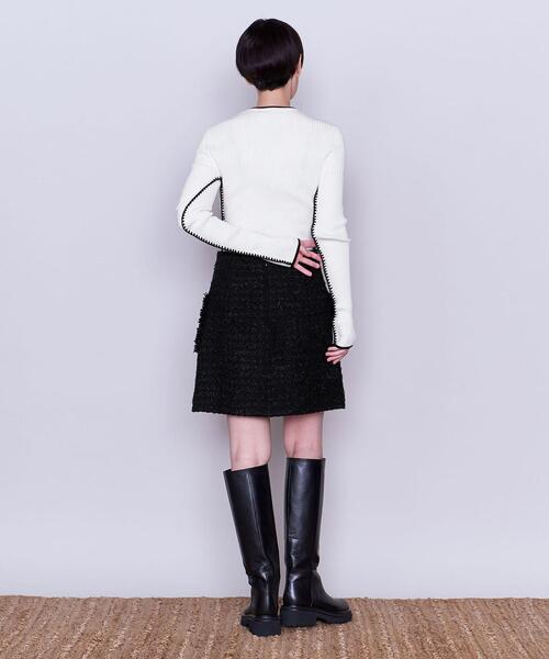 AEWEN MATOPH（イウエン マトフ）の「＜AEWEN MATOPH＞C/CA ステッチ クルーネック リブニット（ニット/セーター・レディース・ブラック/グレー/ホワイト・FREE）」の10枚目の写真