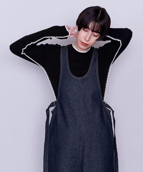 AEWEN MATOPH（イウエン マトフ）の「＜AEWEN MATOPH＞C/CA ステッチ クルーネック リブニット（ニット/セーター・レディース・ブラック/グレー/ホワイト・FREE）」の6枚目の写真