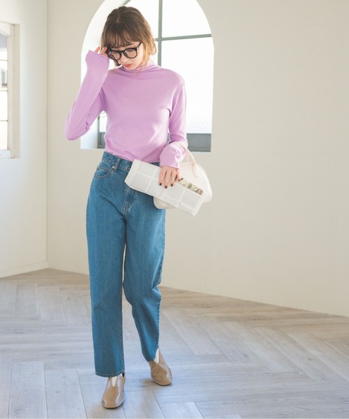 ANGIE（アンジー）の「タートルネックニット（ニット/セーター・レディース・ブラック/パープル/ライム/オレンジ/グリーン/アイボリー/ホワイト系その他/杢グレー/ライトベージュ/ライトパープル/グリーン系その他・MEDIUM/LARGE）」の15枚目の写真