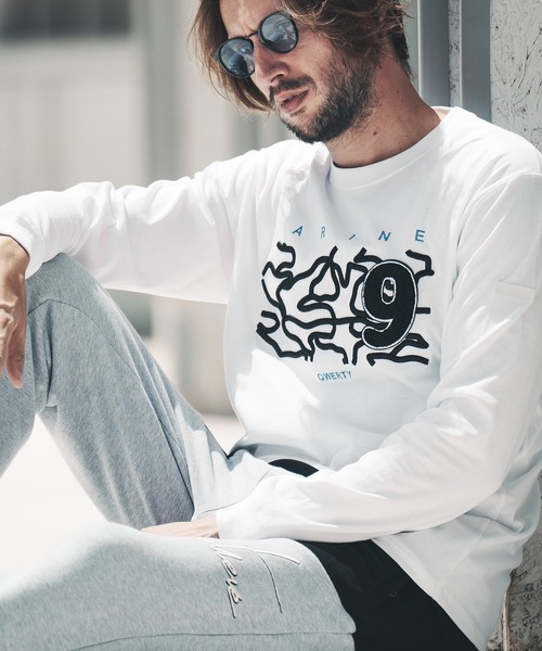 qwerty(クワーティ)の「mlt3979-3D Camo Embroidery LS TEE Tシャツ(Tシャツ/カットソー・メンズ・ネイビー/ブラック/ホワイト・M/L/XL)」の6枚目の写真