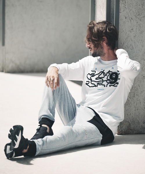qwerty(クワーティ)の「mlt3979-3D Camo Embroidery LS TEE Tシャツ(Tシャツ/カットソー・メンズ・ネイビー/ブラック/ホワイト・M/L/XL)」の7枚目の写真