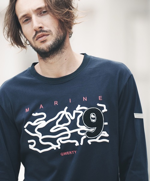 qwerty(クワーティ)の「mlt3979-3D Camo Embroidery LS TEE Tシャツ(Tシャツ/カットソー・メンズ・ネイビー/ブラック/ホワイト・M/L/XL)」の9枚目の写真