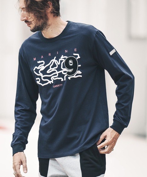 qwerty(クワーティ)の「mlt3979-3D Camo Embroidery LS TEE Tシャツ(Tシャツ/カットソー・メンズ・ネイビー/ブラック/ホワイト・M/L/XL)」の11枚目の写真