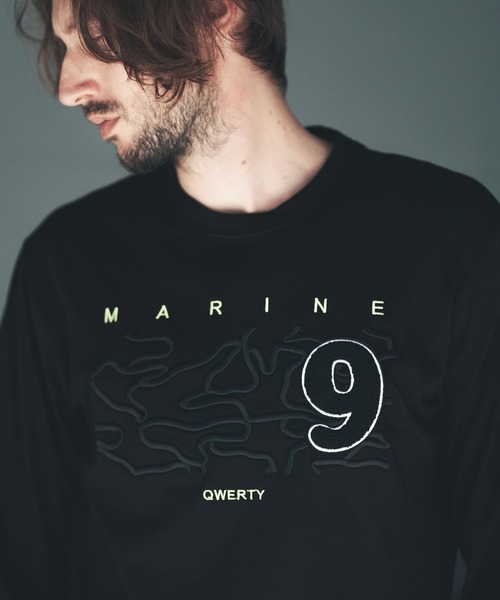 qwerty(クワーティ)の「mlt3979-3D Camo Embroidery LS TEE Tシャツ(Tシャツ/カットソー・メンズ・ネイビー/ブラック/ホワイト・M/L/XL)」の14枚目の写真