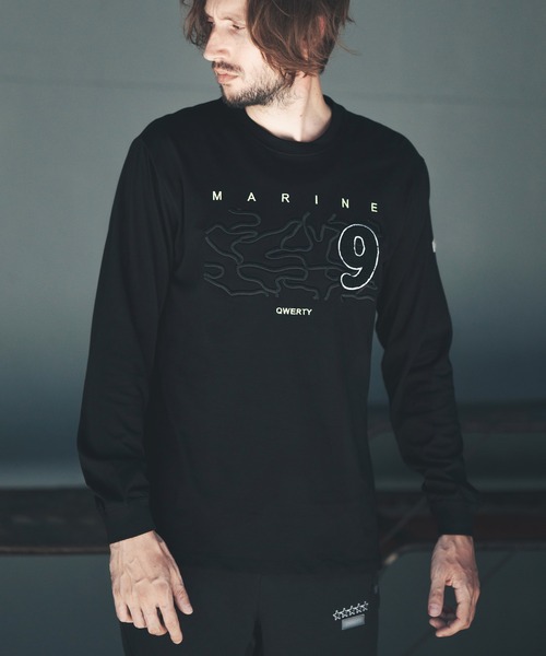 qwerty(クワーティ)の「mlt3979-3D Camo Embroidery LS TEE Tシャツ(Tシャツ/カットソー・メンズ・ネイビー/ブラック/ホワイト・M/L/XL)」の16枚目の写真