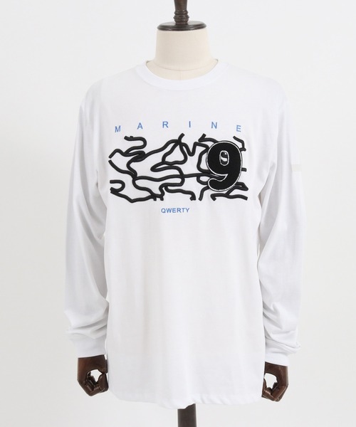 qwerty(クワーティ)の「mlt3979-3D Camo Embroidery LS TEE Tシャツ(Tシャツ/カットソー・メンズ・ネイビー/ブラック/ホワイト・M/L/XL)」の22枚目の写真