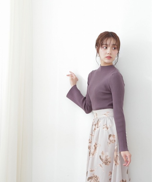 PROPORTION BODY DRESSING（プロポーションボディドレッシング）の「フレアスリーブリブニット / 1212270906（ニット/セーター・レディース・ホワイト系その他/ブラウン/ブラック・MEDIUM/SMALL）」の3枚目の写真