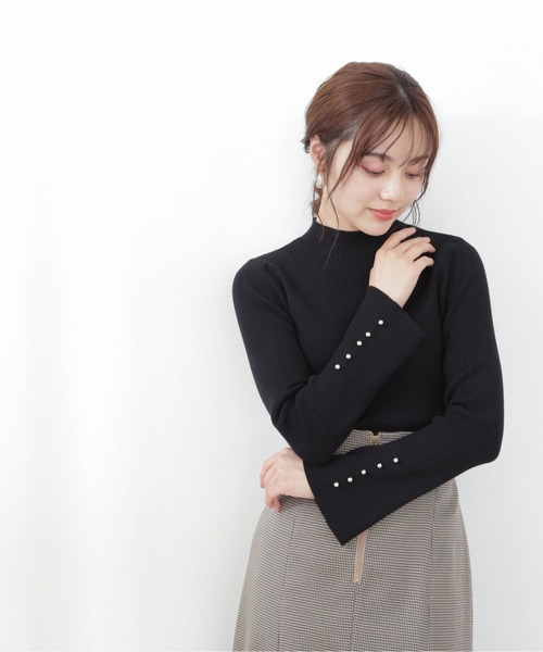 PROPORTION BODY DRESSING（プロポーションボディドレッシング）の「フレアスリーブリブニット / 1212270906（ニット/セーター・レディース・ホワイト系その他/ブラウン/ブラック・MEDIUM/SMALL）」の7枚目の写真