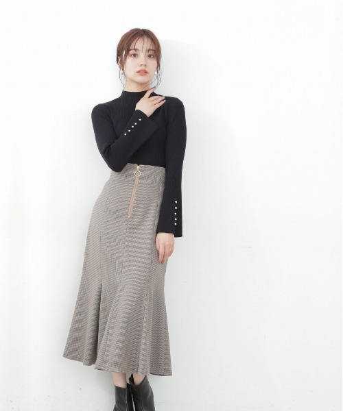 PROPORTION BODY DRESSING（プロポーションボディドレッシング）の「フレアスリーブリブニット / 1212270906（ニット/セーター・レディース・ホワイト系その他/ブラウン/ブラック・MEDIUM/SMALL）」の8枚目の写真