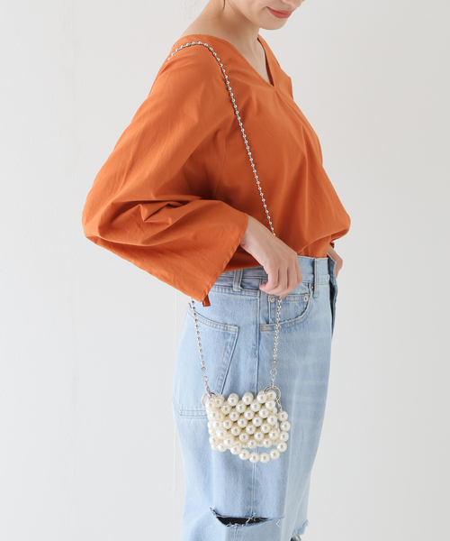 SLOBE citron.（スローブシトロン）の「SLOBE citron. ボールビーズミニBAG（ショルダーバッグ・レディース・ホワイト/アイボリー・FREE）」の16枚目の写真