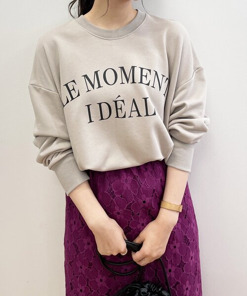 OPAQUE.CLIP（オペークドットクリップ）の「◆【C】LE MOMENT IDEAL ロゴスウェット（スウェット・レディース・ライトグレー/グレー系その他・40/38/36）」の5枚目の写真