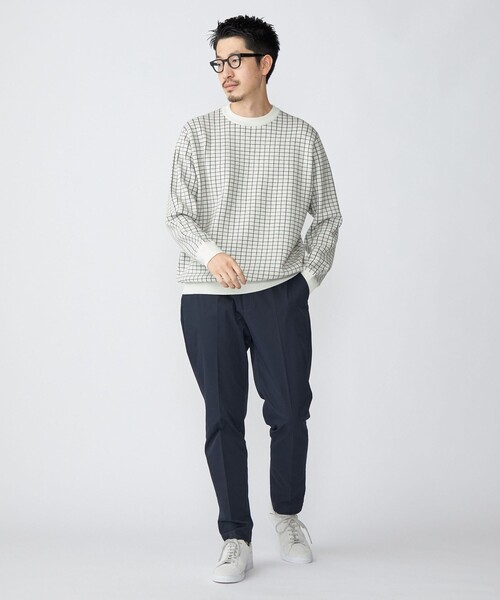 SHIPS（シップス）の「SHIPS: 〈ウォッシャブル〉12GG テックウール ジャカード クルーネック プルオーバー ニット（ニット/セーター・メンズ・ホワイト/チャコールグレー/ネイビー・LARGE/SMALL/MEDIUM/X-LARGE）」の8枚目の写真