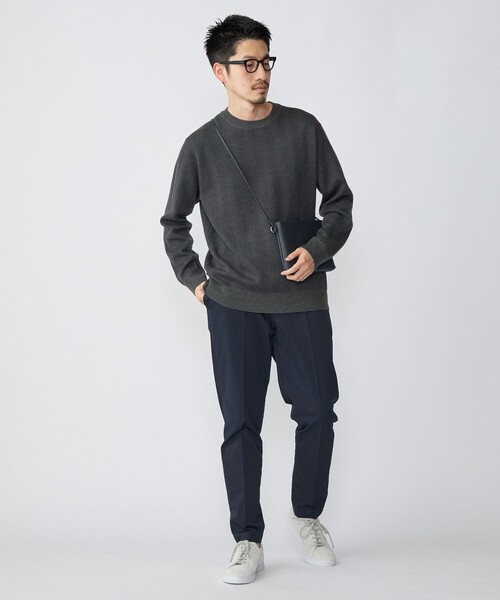 SHIPS（シップス）の「SHIPS: 〈ウォッシャブル〉12GG テックウール ジャカード クルーネック プルオーバー ニット（ニット/セーター・メンズ・ホワイト/チャコールグレー/ネイビー・LARGE/SMALL/MEDIUM/X-LARGE）」の15枚目の写真