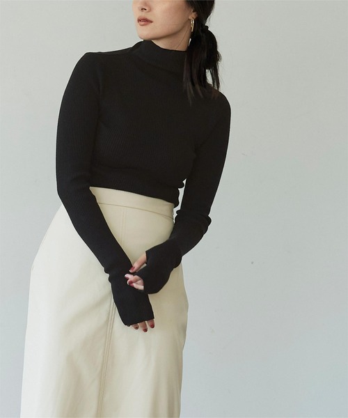 miette（ミエット）の「ﾌﾟﾁﾊｲﾈｯｸﾌｨﾝｶﾞｰﾎｰﾙﾘﾌﾞﾆｯﾄ（ニット/セーター・レディース・ブラック/ピンク/オレンジ/ブルー/グリーン・FREE）」の16枚目の写真