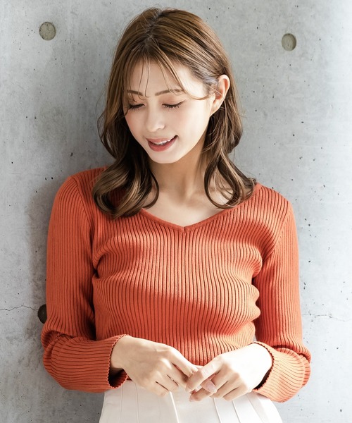Julia Boutique(ジュリアブティック)の「前後2WAYネックパーソナルカラーリブニットトップス/22613(ニット/セーター・レディース・ブラック/ブルー/ピンク/チャコール/パープル/アイボリー/ブラウン/ライトピンク/ライトブルー/オレンジ/ネイビー/ボルドー/イエロー/パープル系/ベージュ/グリーン・ONE)」の16枚目の写真