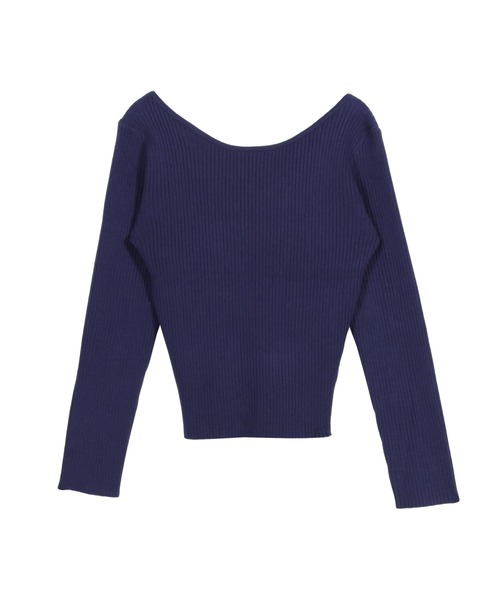 Julia Boutique(ジュリアブティック)の「前後2WAYネックパーソナルカラーリブニットトップス/22613(ニット/セーター・レディース・ブラック/ブルー/ピンク/チャコール/パープル/アイボリー/ブラウン/ライトピンク/ライトブルー/オレンジ/ネイビー/ボルドー/イエロー/パープル系/ベージュ/グリーン・ONE)」の18枚目の写真