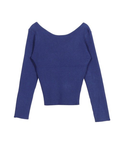 Julia Boutique(ジュリアブティック)の「前後2WAYネックパーソナルカラーリブニットトップス/22613(ニット/セーター・レディース・ブラック/ブルー/ピンク/チャコール/パープル/アイボリー/ブラウン/ライトピンク/ライトブルー/オレンジ/ネイビー/ボルドー/イエロー/パープル系/ベージュ/グリーン・ONE)」の19枚目の写真