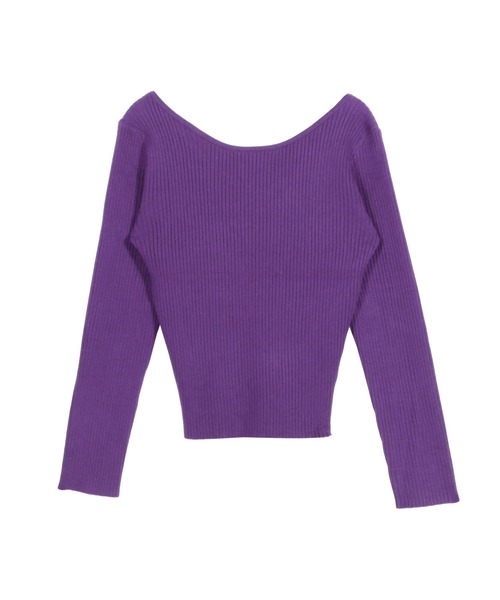 Julia Boutique(ジュリアブティック)の「前後2WAYネックパーソナルカラーリブニットトップス/22613(ニット/セーター・レディース・ブラック/ブルー/ピンク/チャコール/パープル/アイボリー/ブラウン/ライトピンク/ライトブルー/オレンジ/ネイビー/ボルドー/イエロー/パープル系/ベージュ/グリーン・ONE)」の20枚目の写真