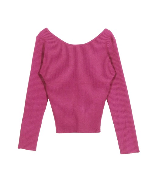 Julia Boutique(ジュリアブティック)の「前後2WAYネックパーソナルカラーリブニットトップス/22613(ニット/セーター・レディース・ブラック/ブルー/ピンク/チャコール/パープル/アイボリー/ブラウン/ライトピンク/ライトブルー/オレンジ/ネイビー/ボルドー/イエロー/パープル系/ベージュ/グリーン・ONE)」の21枚目の写真