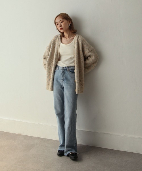 Chillfar(チルファー)の「カラーネップカーディガン(カーディガン/ボレロ・レディース・ブラック/ピンク/オレンジ/ブルー/アイボリー・FREE)」の16枚目の写真