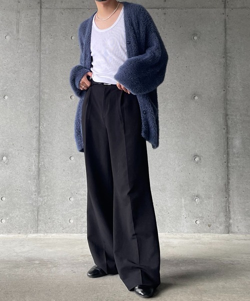 y/m by れぽすけ（イムバイレポスケ）の「モヘヤタッチルーズカーディガン（カーディガン/ボレロ・メンズ・ブラック/ダークブルー・MEDIUM/LARGE）」の13枚目の写真
