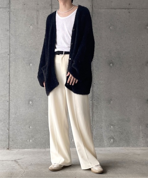 y/m by れぽすけ（イムバイレポスケ）の「モヘヤタッチルーズカーディガン（カーディガン/ボレロ・メンズ・ブラック/ダークブルー・MEDIUM/LARGE）」の8枚目の写真